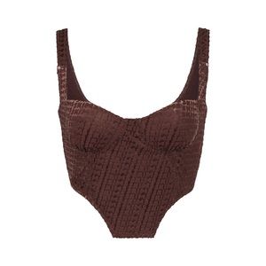 Skims velvet corset in chestnut brown